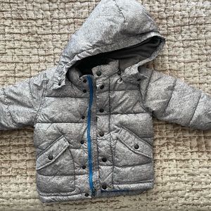 BabyGap boys gray & blue puffer coat size 3T toddler